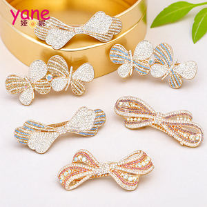 Klip rambut batu kristal Aloi gaya Eropa untuk wanita Fashion klip rambut kupu-kupu grosir klem Rambut logam - Product Image 1