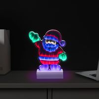 Vente en gros directe d'usine, enseigne au néon personnalisée de 8 pouces avec miroir infini 3D Père Noël, décoration murale de Noël, lumière au néon LED