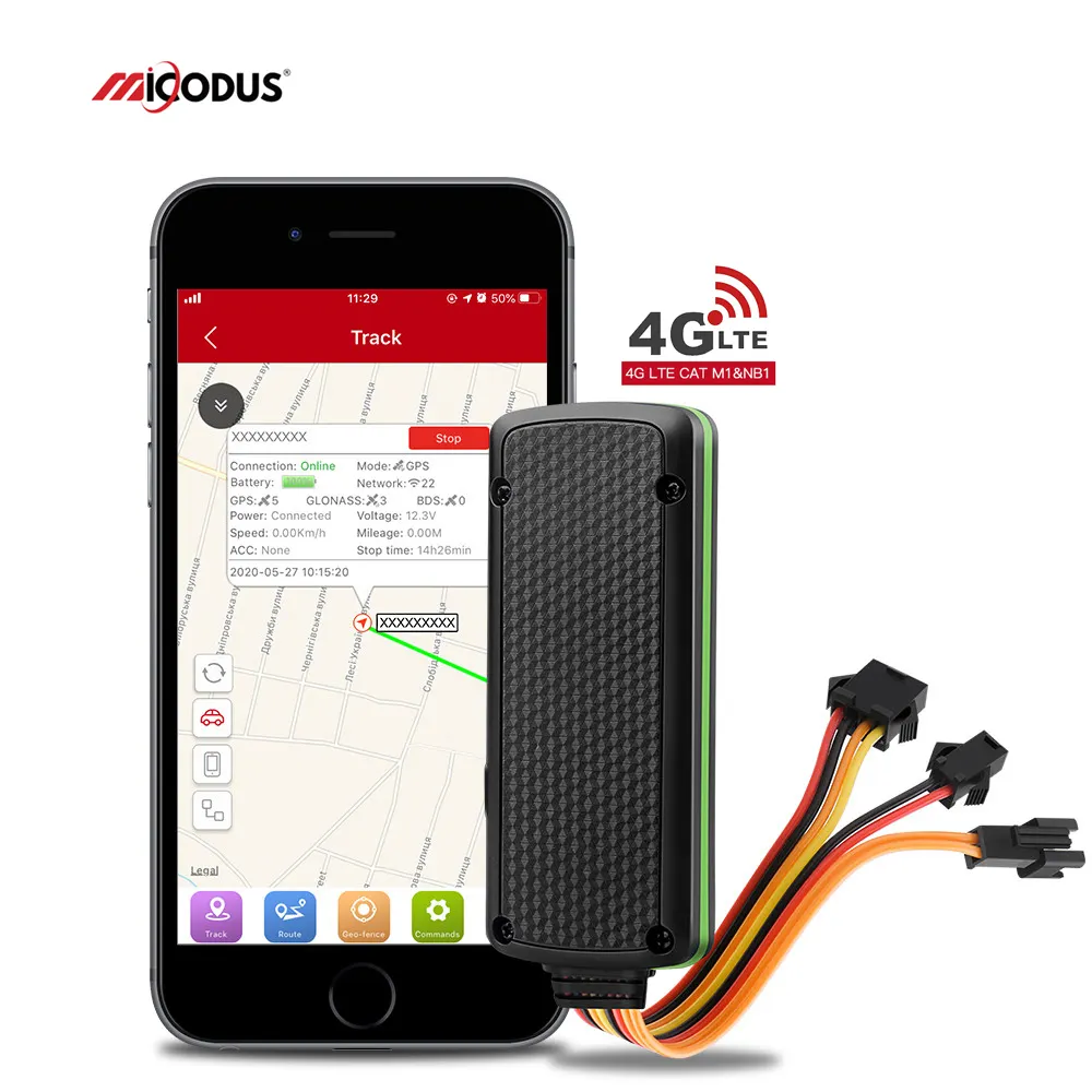 Micodus mv400g không thấm nước động cơ từ xa tắt Geo Xe GPS Thiết bị theo dõi tầm xa 4G vệ tinh Xe GPS Tracker