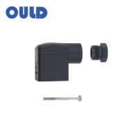 Connecteur en stock avec boîtier noir et joint NBR, compatible Hirschmann GDM 3109 DIN 43650 Forme A pour électrovanne