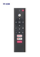 Télécommande sans fil Google TV et Android avec touches de raccourci et pavé numérique, en plastique, piles AAA