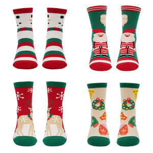 Calcetines Navideños con Estampado de Letras para Niños, Calcetines de Dibujos Animados con Figuras de Campanas para Bebés, Calcetines Españoles para Recién Nacidos - Product Image 1