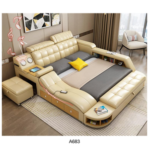Muebles de Dormitorio, Cama King Size Multifuncional con Almacenamiento, Diseño Antiguo de Madera - Product Image 5