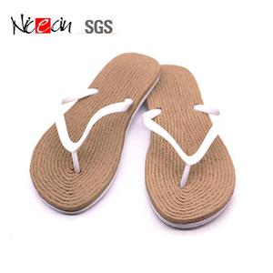 Nicecin-Chanclas de cáñamo para mujer, plantilla con logotipo personalizado, chanclas baratas para ocio - Product Image 1