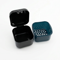 Boîte de rangement orthodontique haut de gamme en gros avec filtre, boîte de nettoyage pour prothèses dentaires, conteneur étanche pour appareil dentaire en voyage