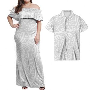 Robes blanches d'église Robes pour femmes Vêtements pour îles d'Asie et du pacifique Vêtements pour couples à imprimé tribal polynésien Vêtements de fête - Product Image 5
