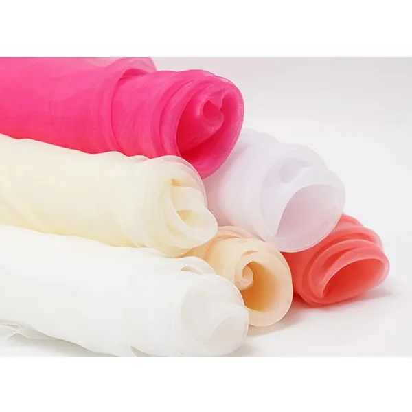 Siap untuk pengiriman segera: bahan Organza bergaya 100% Polyester. Kain jala Tulle transparan untuk gaun pernikahan elegan