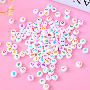Bán Buôn 500G Mỗi Bag7 * 4Mm Vòng Acrylic Hạt Với Số Đa Màu Sắc Bảng Chữ Cái Thư Hạt Cho Vòng Đeo Tay Làm - Product Image 5