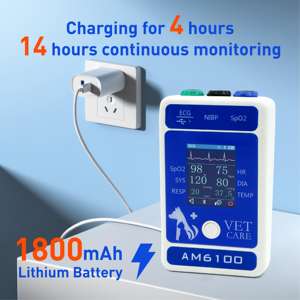 <span class=keywords><strong>Monitor</strong></span> Veterinário Multiparamétrico BERRY AM6100 com <span class=keywords><strong>ECG</strong></span>, Bluetooth Android e Recarregável via USB - Product Image 2