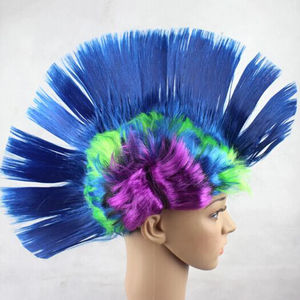 Arco Iris Mohawk peluca para hombres mujeres desfile loco disfraz peluca fiesta moda colorida peluca Unisex Festival carnaval accesorios para el cabello - Product Image 4