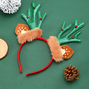 Nueva diadema navideña transfronteriza con orejas de reno, cuernos y campanas, decoración para fiestas, regalo para niños - Product Image 3