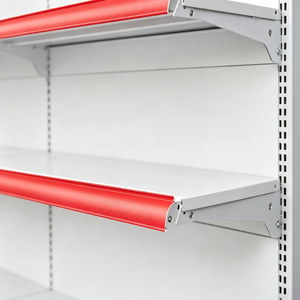 Scaffalatura Gondola in Metallo Bianco <span class=keywords><strong>per</strong></span> Supermercati, Espositore con Canale Prezzi Rosso <span class=keywords><strong>per</strong></span> Negozi di Alimentari - Product Image 4