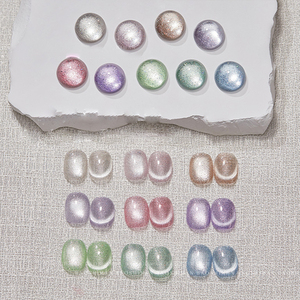 AILANUO 9 colores OEM Crystal Bulb Crystal Cat Eye Gel Esmalte de uñas 15ML Gel magnético Soak Off Reflective Cat Eye UV Gel Esmalte de uñas - Product Image 1