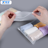 En stock, sac à fermeture éclair transparent givré pour vêtements, sac d'emballage en polyéthylène refermable pour t-shirts, jeans, pantalons, sweats à capuche