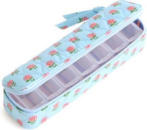 Travel Pill Case Cotton Gabardine Daffodil Ditsy One Size Pouch Packaging - Product Image 1