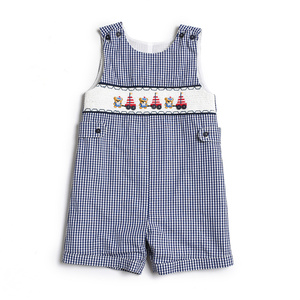 Maglione di quadretti ricamato spagnolo per bambini OEM <span class=keywords><strong>pantaloni</strong></span> con barche da orso tuta da bambino per ragazzi - Product Image 1