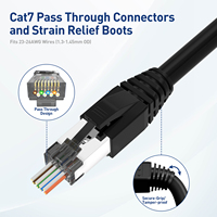 ZOERAX 50er-Pack CAT7 RJ45-Stecker 23AWG Vergoldeter Netzwerk-Durchgangsstecker STP RJ45-Stecker mit Zugentlastungsstiefeln