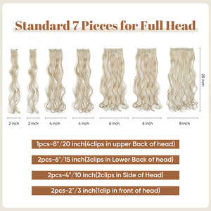 <span class=keywords><strong>Sela</strong></span> Extensiones de Clip de onda de cuerpo rizado de 7 piezas para mujer Peluca de estilo americano europeo Fibra de alta temperatura Dropshipping directo - Product Image 5