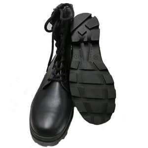 Bottes tactiques longues en cuir pleine fleur TB604 pour l'extérieur et les missions, antidérapantes, semelle extérieure en caoutchouc durable - Product Image 2