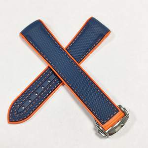 Correa de Reloj Deportiva para <span class=keywords><strong>Omega</strong></span> <span class=keywords><strong>Seamaster</strong></span>, 20mm 22mm, Extremos Curvos, Nylon y Goma Negros con Cierre Plateado, Transpirable - Product Image 3