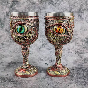 Copa de bronce antiguo europeo de Metal, Copas de ojo de <span class=keywords><strong>diablo</strong></span> de serpiente de Halloween, cáliz, decoración de Ojos de dragón, artesanías, copa de <span class=keywords><strong>vino</strong></span> tinto de resina - Product Image 2