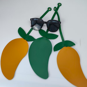 Kantong Kacamata Bentuk Mangga Bahan Kulit PU Grosir, Tempat Penyimpanan Kacamata untuk Perjalanan Luar Ruangan, Hadiah Promosi Bisnis - Product Image 3
