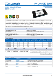 ใหม่แกะกล่อง PH1200A280-48 - ตัวแปลงไฟแบบ Lambda Enclosed Isolated Converter 48V 1200W 1 ช่องจ่ายไฟ 25A 425V อินพุตแบบ Full Brick Hole 94% - Product Image 5