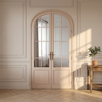 Portes intérieures en chêne blanc à double arche, conformes aux normes européennes, isolation phonique, design moderne pour salon et appartement