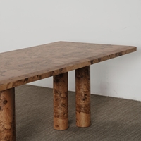 Vente directe d'usine, table à manger en bois massif de style français vintage, design rectangulaire, personnalisable