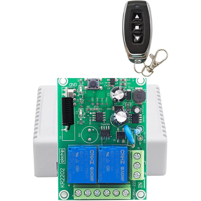 2 Channels 433Mhz RF Wireless Remote Switch AC 110V/220V/230V/240V Relay Receiver with Remotes (3 Buttons)