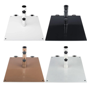 Base <span class=keywords><strong>de</strong></span> <span class=keywords><strong>parasol</strong></span> JH-Mech avec bouton <span class=keywords><strong>de</strong></span> serrage et trous d'ancrage, base carrée lestée en acier blanc - Product Image 3