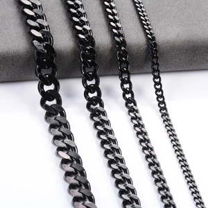Collier chaîne gourmette cubaine Miami à maillons épais en acier inoxydable pour homme et femme, noir, style punk, hip-hop, rock, choker, bijou en métal, cadeau - Product Image 2