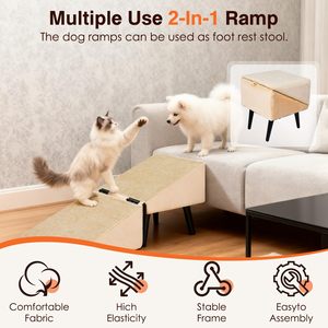 Escalier <span class=keywords><strong>pour</strong></span> <span class=keywords><strong>chien</strong></span> en bois gain de place <span class=keywords><strong>pour</strong></span> petits et moyens chiens, animaux âgés, escalade du canapé, du lit, du véhicule, voyage, antidérapant, ottoman séparé, <span class=keywords><strong>rampe</strong></span> <span class=keywords><strong>pour</strong></span> chiens - Product Image 3