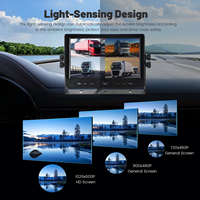 Système d'écran partagé LCD VD 9 pouces AHD Quad Monitor 2-4 canaux avec câble, enregistrement 1080P, aide au recul pour voiture et camion