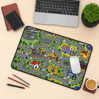 Alfombrilla de Escritorio con Mapa Retro para Niños, Alfombrilla de Ratón con Diseño de los 90, Alfombrilla de Ratón XL para Juegos