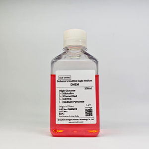 ACE VITRO OEM 500ml Réactifs et produits chimiques de laboratoire DMEM25 Milieu de culture à haute teneur en glucose GlutaPro Rouge de Phénol Pyruvate de sodium 1 an - Product Image 1