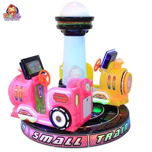 Hot Sale Coin Operated Kiddie Ride Track Train With Double Seats With MP5 Screen