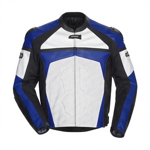 Veste de moto en cuir de vache véritable pour homme/Chaquetta, équipement de protection CE niveau 2 avec bosse de protection - Product Image 1