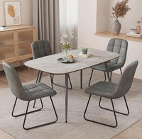 Ensemble de salle à manger moderne pour 4 personnes, table à manger en MDF avec chaises en forme de U, meubles de couleur personnalisée