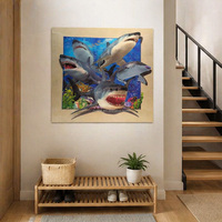 Affiches murales 3D lenticulaires créatives en plastique à image changeante, paysages et animaux, pour cadeaux de fêtes et décoration intérieure