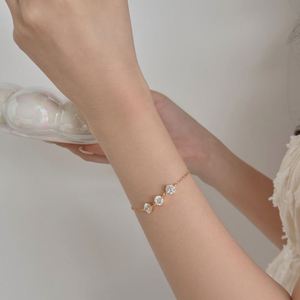 Dylam Luxury Collection S925 <b>Silver</b> Rhodium 18K Gold Plated Link Chain 5A Cubic Zirconia <b>Charm</b> <b>Bracelets</b> Jewelry for Women - Product Image 5