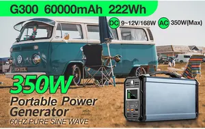 大容量AC220Vコンセント300Wポータブル発電所リチウム電池バックアップ5V9V12Vパワーバンク