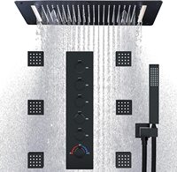 Système de douche thermostatique de plafond, ensemble de douche de salle de bain multifonctionnel en laiton massif