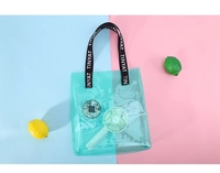 TINYAT Transparente Mintgrüne Tragetasche, Damenhandtaschen Leichte PVC-Taschen