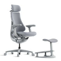Chaise de bureau ergonomique de luxe moderne pivotante et réglable Libernovo Omni Accent avec fonction massage et dossier en maille pour le bureau et la relaxation
