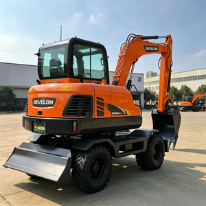 Performances de déplacement sur route agil, compatibilité multi-outils, excavatrice sur roues de 6 tonnes DX60W ECO, unité de terrassement à économie d'énergie pour les travaux urbains. - Product Image 2