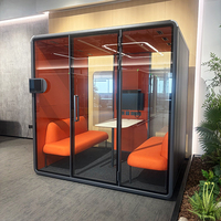 Cabine de réunion acoustique mobile de qualité commerciale pour 4 à 6 personnes, isolation phonique pour environnement ouvert et conférences de groupe