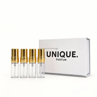 Coffret d'échantillons personnalisé 2ml 3ml 5ml pour 3-4 parfums – Kit de découverte testeur de parfum 3 ou 4 flacons avec petite boîte en papier et insert