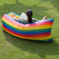 Vente directe usine : Lit gonflable d'extérieur pour personnes paresseuses, canapé-lit gonflable portable pliable multicolore en tissu Oxford