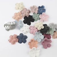Coréen Velours Microfibre Cuir Fleur Appliques Mince Cinq Pétale Tissu Patchs En Relief pour DIY Cheveux Accessoires Bandeau